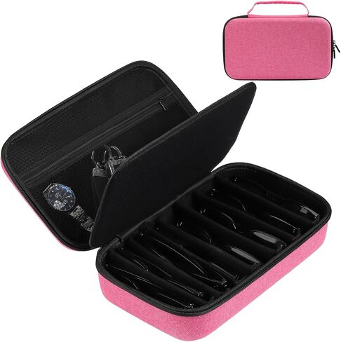 AUTOARK EVA Hard Shell Travel Eyeglasses Case,7 Adjustable Dividers,Holds 8 Glasses,Felt Lining in Saudi Arabia