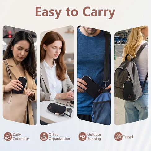 Double Glasses Case with 2 Compartments, Neoprene Sunglasses Cases for Women Men, Travel Double Glasses Case-Outdoor&Fitness in Saudi Arabia