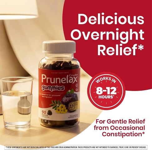 Prunelax Ciruelax Gummies Laxative for Occasional Constipation, Senna Leaf Extract, Natural Forest Fruits Flavor, Gluten Free and Vegan, 90 Count in Saudi Arabia