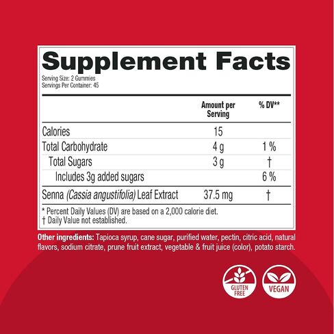 Prunelax Ciruelax Gummies Laxative for Occasional Constipation, Senna Leaf Extract, Natural Forest Fruits Flavor, Gluten Free and Vegan, 90 Count in Saudi Arabia