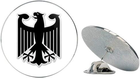German Eagle Black Round Metal 0.75" Lapel Pin Hat Shirt Pin Tie Tack Pinback in Kuwait