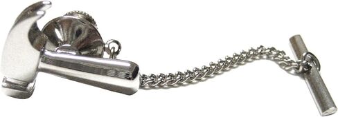 Kiola Designs Silver Toned Construction Hammer Tie Tack in Kuwait