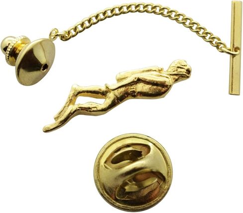 Sarah's Treats & Treasures Diver Tie Tack ~ 24K Gold ~ Tie Tack or Pin - 24K Gold Plated in Saudi Arabia