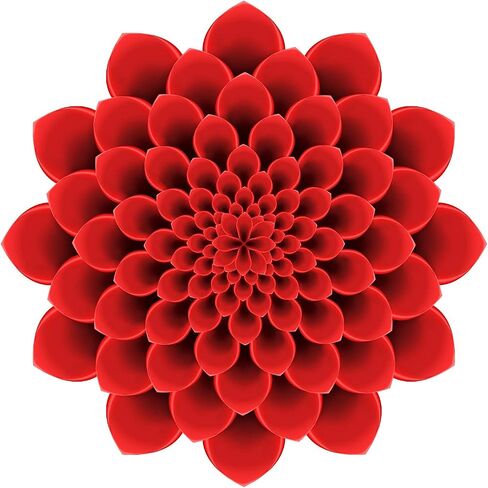 Pretty 3-D Optical Illusion Mandala Dahlia Flower - Red Round Metal 0.75" Lapel Pin Hat Shirt Pin Tie Tack Pinback in Kuwait