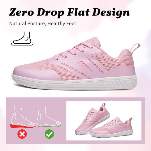 Women's Minimalist Barefoot Shoes | Wide Toe Box Zero Drop Sole | Breathable Lightweight Non-Slip Flexible Sneakers for Multi-Scene Daily Wear in Kuwait
