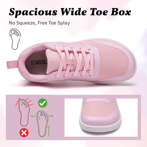 Women's Minimalist Barefoot Shoes | Wide Toe Box Zero Drop Sole | Breathable Lightweight Non-Slip Flexible Sneakers for Multi-Scene Daily Wear in Kuwait
