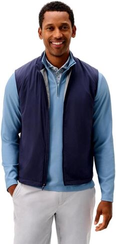 johnnie-O Men's Charlton Performance Vest, Wake, Featherweight 2 Way Full Zip in Kuwait