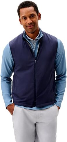 johnnie-O Men's Charlton Performance Vest, Wake, Featherweight 2 Way Full Zip in Kuwait