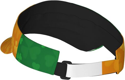 Irish Flag with Shamrock Pattern Sport Sun Visor Hats Adjustable Empty Top Baseball Cap for Women and Men Black in Saudi Arabia
