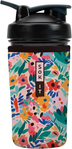 Sok It BotlSok Protein Blender Shaker Bottle Sleeve Insulated Neoprene Cover (Football, Fits 28oz Blender) in Kuwait
