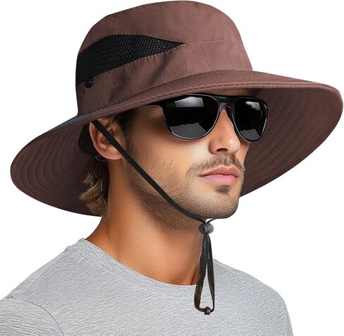 PFFY Sun Hats for Men Women Wide Brim Bucket Hat UPF 50+ Outdoor Beach Hiking Fishing Hat in Saudi Arabia