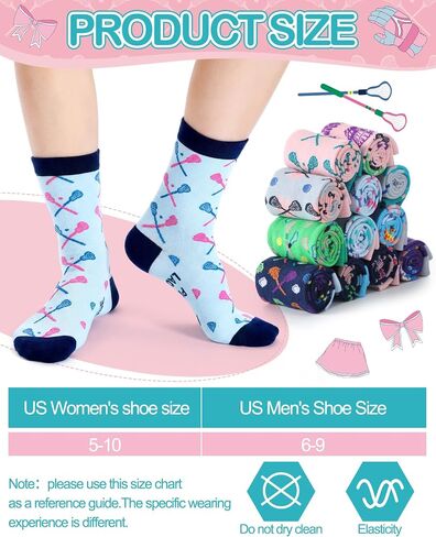 12 Pairs Funny Lacrosse Socks for Women Teens Girls Boys Novelty Cotton Athletic Crew Socks Sports Senior Night Gifts Accessories for Lacrosse Lover Team Player Coach in Kuwait