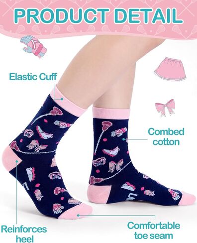 12 Pairs Funny Lacrosse Socks for Women Teens Girls Boys Novelty Cotton Athletic Crew Socks Sports Senior Night Gifts Accessories for Lacrosse Lover Team Player Coach in Kuwait