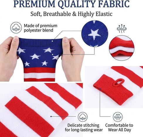 Team USA Accessories Women, Patriotic Fans Over Knee Socks Set, Red White and Blue American Flag Soccer Fans Olympic Apparel, Supporter Accessories for Game Day Outfits in Saudi Arabia