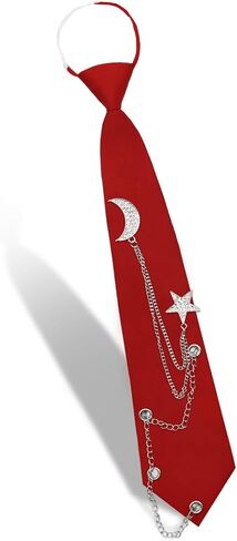 Ties for Women Adjustable Womens Tie with Punk Metal Chain, Clip on Neckties for Women for Casual Party Rock Concert in Saudi Arabia
