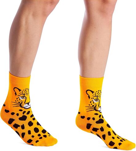 JNRB Women's Cotton Colorful Crew Dress Novelty Funny Crazy Animal Printed Socks, S-M in Saudi Arabia