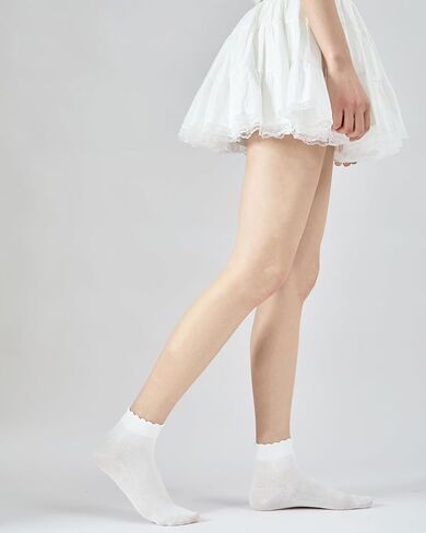 4 Pairs Ruffle Socks, Soft Cotton Women Ankle Socks, Size 5-11 in Kuwait