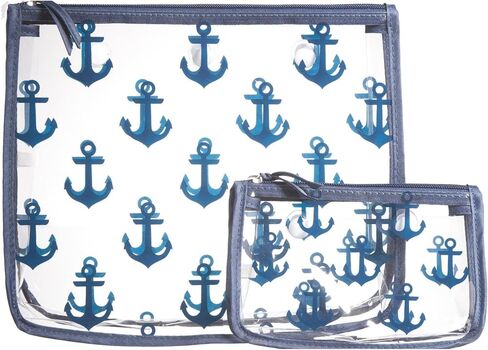 BOGG BAG Clear Designer Zipper Insert (Set of 2) Travel Organizer Storage Pop In Original Bogg and Baby (Navy Anchor) in Saudi Arabia