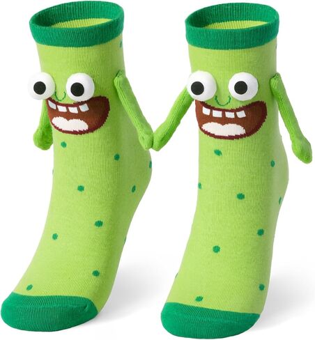 Funny Pickle Socks for Women Men Novelty Silly Magnetic Socks That Hold Hands Gag Gifts for Pickle Lovers Friends in Saudi Arabia