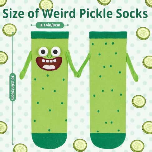 Funny Pickle Socks for Women Men Novelty Silly Magnetic Socks That Hold Hands Gag Gifts for Pickle Lovers Friends in Saudi Arabia