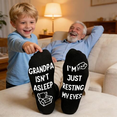 Grandpa Fathers Day Gift Funny Gifts for Grandpa Non Slip Socks Mens Birthday Gifts for Grandpas from Grandkids Fathers Day Gift for Grandpa Presents for Grandfather Papa Stocking Stuffers in Saudi Arabia