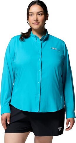 Columbia Women's PFG Tamiami II Long Sleeve Fishing Shirt, Ocean Teal, Medium in Kuwait