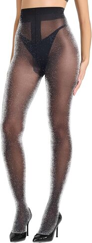 LABELLA 45D Lurex Sparkly Tights for Women Metaillic Fiber Shine Glitter Semi Sheer Perfect Party Date Performance in Saudi Arabia