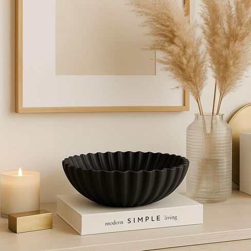 Decorative Bowl with Hidden Faux Book Storage – Modern Matte Black Resin Catchall for Coffee Table, Entryway, Console & Bedroom Decor in Kuwait