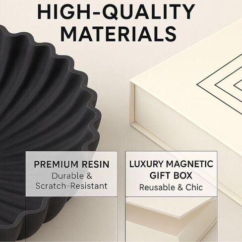 Decorative Bowl with Hidden Faux Book Storage – Modern Matte Black Resin Catchall for Coffee Table, Entryway, Console & Bedroom Decor in Kuwait