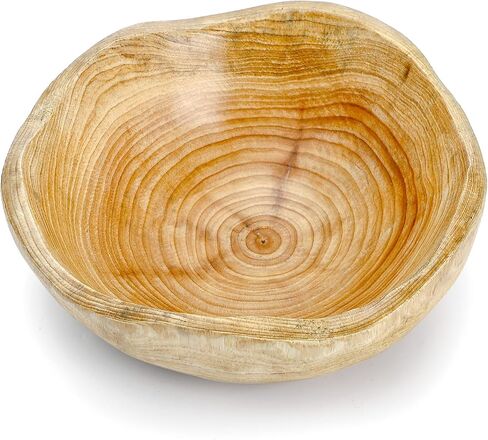 Elsjoy Decorative Natural Wood Bowl, Rustic Wooden Fruit Bowl, Creative Irregular Shaped Wood Serving Bowl for Snack, Candy, Keys, Home Decor in Kuwait