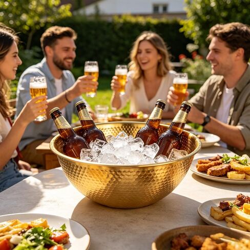 3 Pack Gold Hammered Stainless Steel Salad Bowls 13.4 Inches Round Mixing Bowls Decorative Metal Dish for Fruit Soup Snacks Dessert Kitchen Baking Kitchen Mixing Serving Storage Party Supplies in Saudi Arabia
