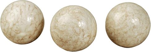 Cambria Ivory Beige Marbled Orbs Sphere Balls 4 inches Diameter for Centerpiece Bowl and Tray Displays Set of Three Orbs Only in Kuwait