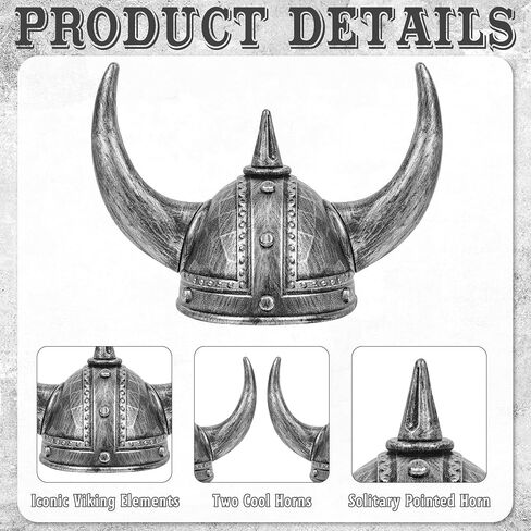 Viking Helmet, Viking Hat with Horns Plastic Medieval Helmets Norse Barbarian Warrior Hat Vikings Costume Accessories for Men Adults for Halloween Cosplay Battle Play in Saudi Arabia