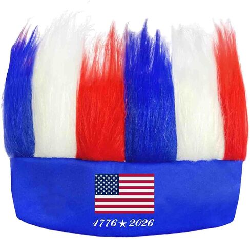 Patriotic Hairy Headband for 4th of July Costume Accessories 4th of July Headband Independence Day Celebrations Patriotic 250th Anniversary Party Costume Headband Hat in Saudi Arabia
