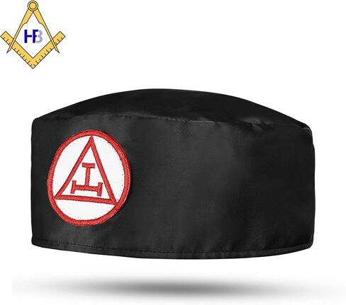 Masonic Royal Arch Crown Cap – Black Satin Triple Tau Embroidered Ceremonial Hat, Available in Sizes Small–2XL in Saudi Arabia