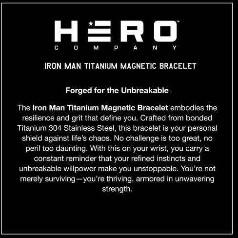 Hero Company Magnetic Bracelet - ‘Iron Man Armor’ Titanium Magnetic Bracelet for Father's Day - Helps Pair Veterans With A Service Dog in Saudi Arabia