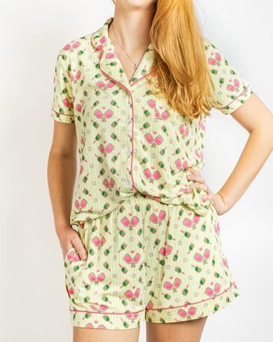 The Royal Standard Womens Pajama TOP Pickleballer Short Sleeve Button Up Sleep Shirt Sizes XS-XXL in Saudi Arabia