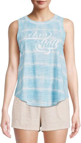 Secret Treasure Stay Chill Turquoise Stone Knit Pajama Sleep Tank Top - X-Large in Saudi Arabia