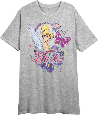 Disney Tinker Bell Women’s Heather Gray Short Sleeve Sleep Shirt in Kuwait