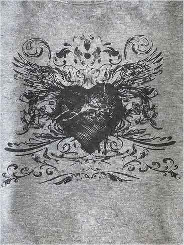 SOLY HUX Girl's Y2k Vintage Graphic Tees Cold Shoulder Short Sleeve T Shirts 2 in 1 Summer Tops in Kuwait