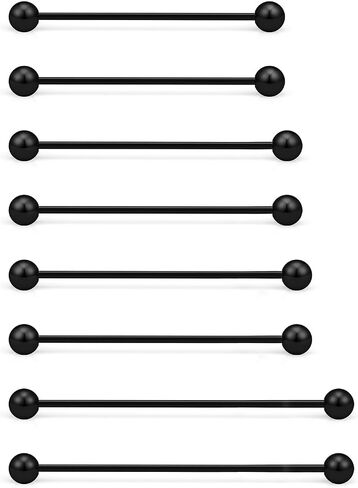 Industrial Piercing Jewelry Surgical Steel Industrial Bar Jewelry Extra Long Mix Sizes Straight Barbell for Women Men 16G 14G Bar Length 35mm/38mm/40mm/45mm in Kuwait