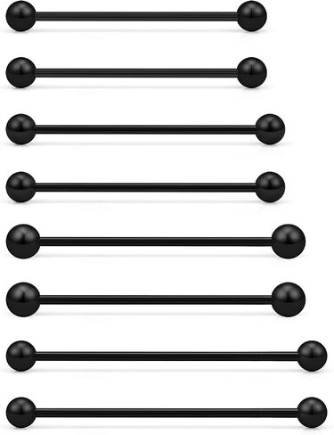 Industrial Piercing Jewelry Surgical Steel Industrial Bar Jewelry Extra Long Mix Sizes Straight Barbell for Women Men 16G 14G Bar Length 35mm/38mm/40mm/45mm in Kuwait