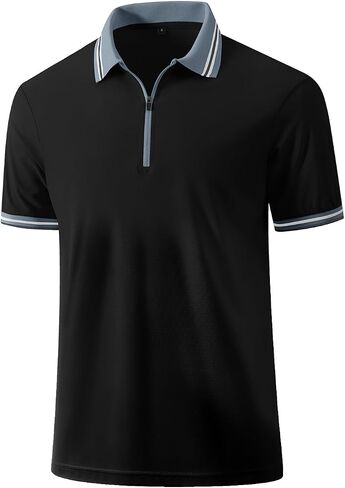 Wizoat Men's Polo Shirts Short Sleeve Quarter Zip Moisture Wicking Casual Golf Polo in Saudi Arabia