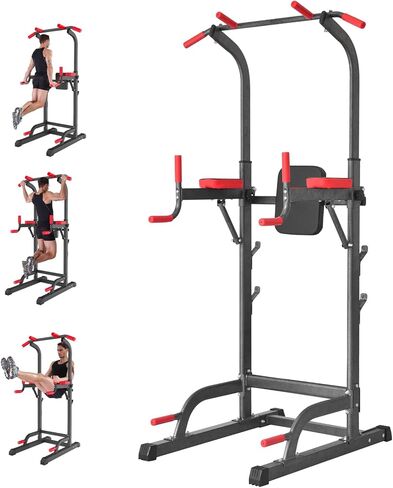 Power Tower Dip Station,Multi-Function Pull Up Adujustable Height Up 85.5" for Home Gym Strength Training Fitness Equipment,400LBS in Kuwait