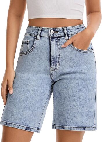 VIPONES Bermuda Shorts for Women High Waisted Jorts Jean Shorts Womens Trendy Outfits Casual Summer Stretchy Denim Shorts in Saudi Arabia