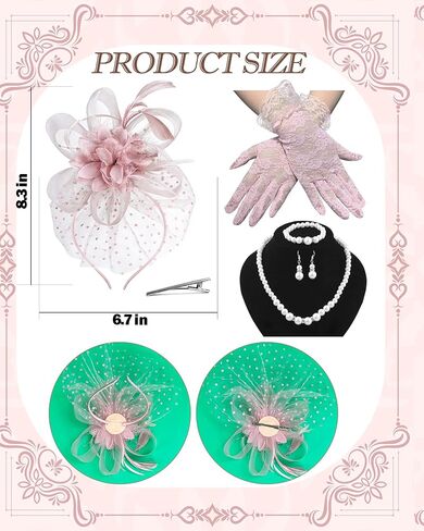 5 Pcs Tea Party Hats for Women Accessories Set Fascinator Hat for Women for 1920s Party Vintage Costume Wedding Easter Garden Party Dress Up in Saudi Arabia