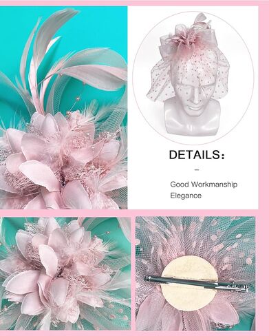 5 Pcs Tea Party Hats for Women Accessories Set Fascinator Hat for Women for 1920s Party Vintage Costume Wedding Easter Garden Party Dress Up in Saudi Arabia