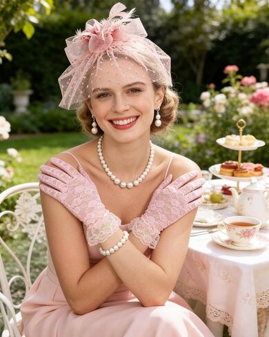 5 Pcs Tea Party Hats for Women Accessories Set Fascinator Hat for Women for 1920s Party Vintage Costume Wedding Easter Garden Party Dress Up in Saudi Arabia