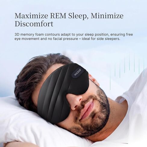 Nox Sleep 3D Sleep Mask for Men, 100% Blackout Eye Mask for Sleep, Ice Silk Lightweight Sleeping Mask for Side Sleepers, Soft Breathable Blindfold Perfect for Travel & Deep Sleep in Saudi Arabia