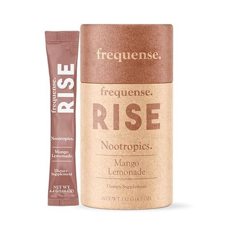 Frequense - Rise Nootropic Sticks - Mango Lemonade Flavor - Supports Brain Performance & Clarity - With Mushrooms, B Vitamins & Green Coffee - 132g in Saudi Arabia
